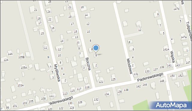 Kalety, Boczna, 4, mapa Kalety