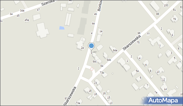 Kalisz, Borkowska, 1, mapa Kalisza