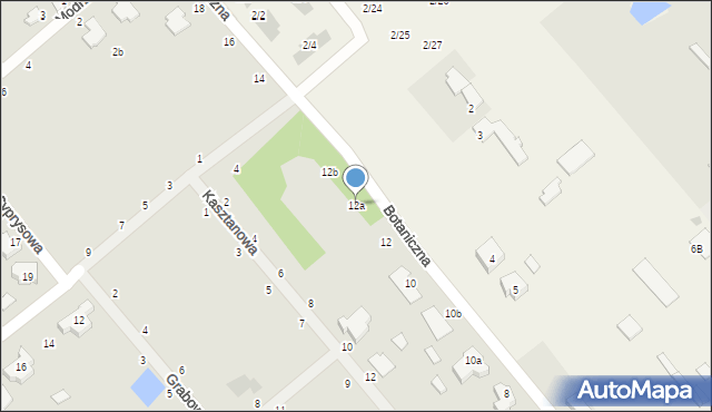 Kalisz, Botaniczna, 12a, mapa Kalisza