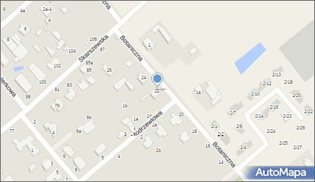 Kalisz, Botaniczna, 22, mapa Kalisza