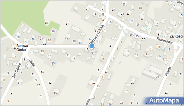 Kamień, Borowa Górka, 5, mapa Kamień