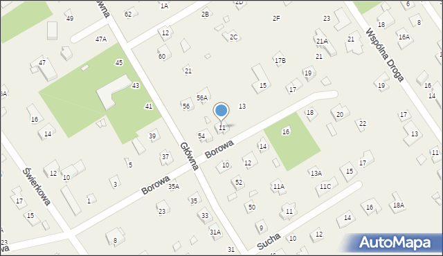 Kamionka, Borowa, 11, mapa Kamionka