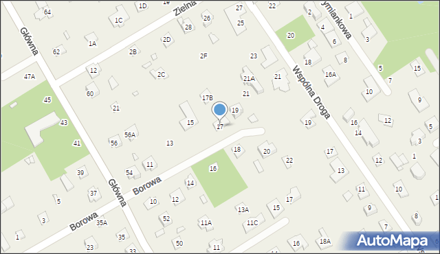 Kamionka, Borowa, 17, mapa Kamionka