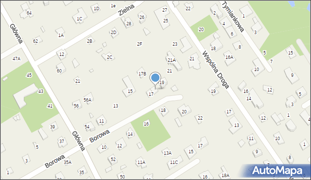 Kamionka, Borowa, 17A, mapa Kamionka