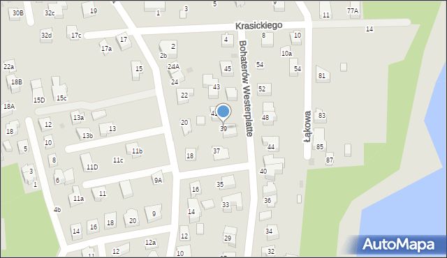 Kartuzy, Bohaterów Westerplatte, 39, mapa Kartuzy