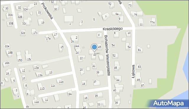 Kartuzy, Bohaterów Westerplatte, 43, mapa Kartuzy