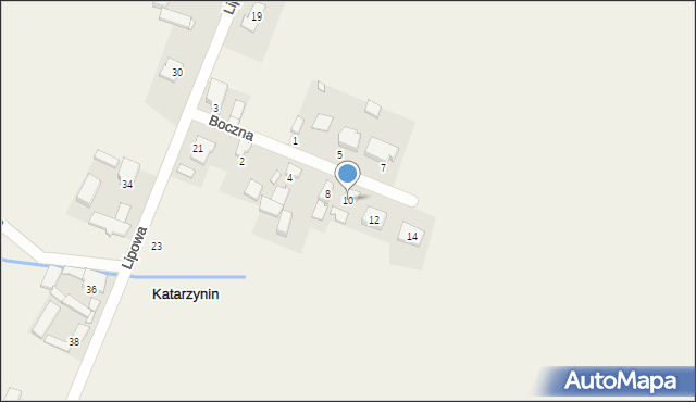 Katarzynin, Boczna, 10, mapa Katarzynin