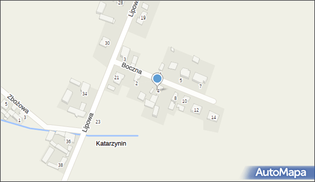 Katarzynin, Boczna, 4, mapa Katarzynin