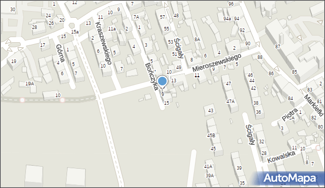 Katowice, Bończyka Norberta, ks., 9, mapa Katowic