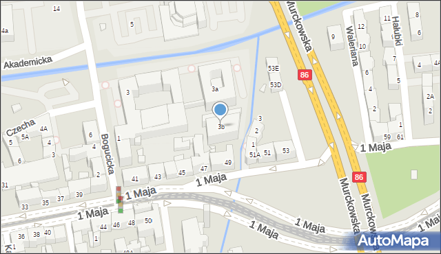 Katowice, Bogucicka, 3b, mapa Katowic