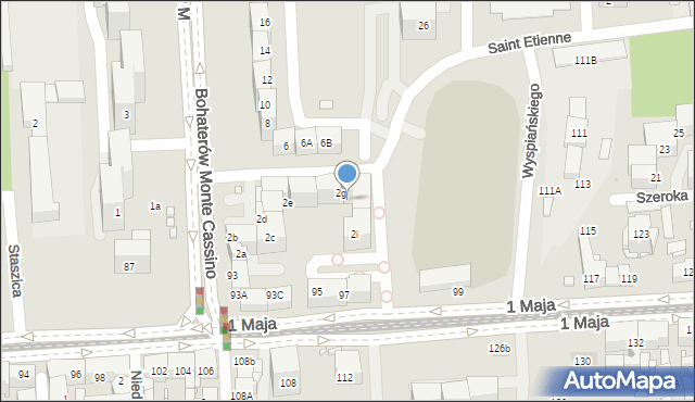 Katowice, Bohaterów Monte Cassino, 2h, mapa Katowic