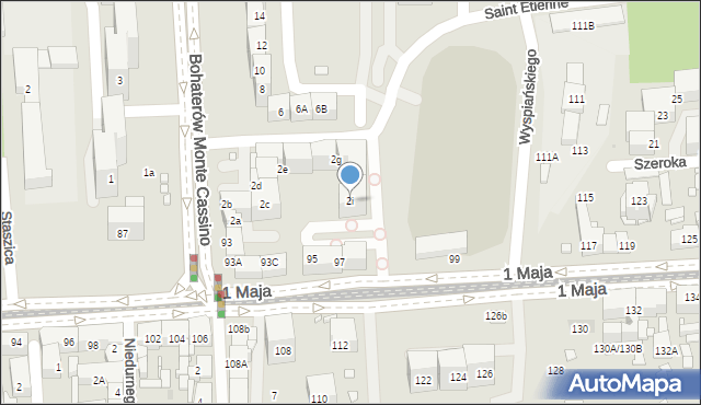 Katowice, Bohaterów Monte Cassino, 2i, mapa Katowic