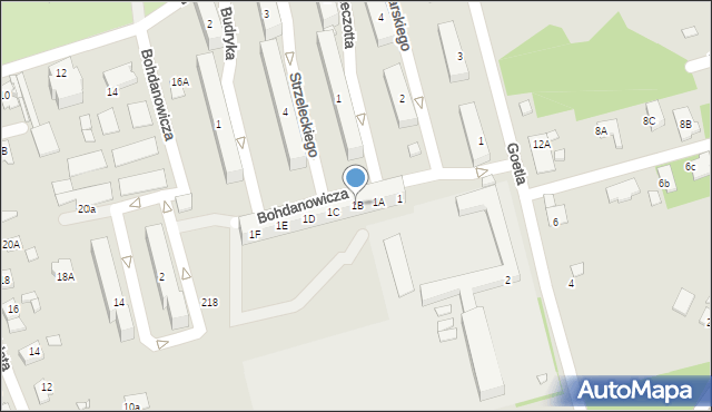 Katowice, Bohdanowicza Karola, 1B, mapa Katowic