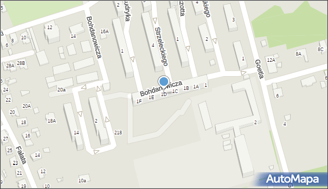 Katowice, Bohdanowicza Karola, 1D, mapa Katowic