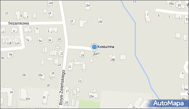 Katowice, Boya-Żeleńskiego Tadeusza, 19A, mapa Katowic