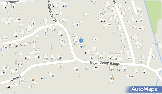Katowice, Boya-Żeleńskiego Tadeusza, 53, mapa Katowic