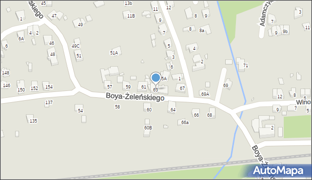 Katowice, Boya-Żeleńskiego Tadeusza, 63, mapa Katowic