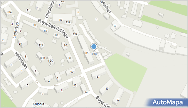 Katowice, Boya-Żeleńskiego Tadeusza, 85B, mapa Katowic