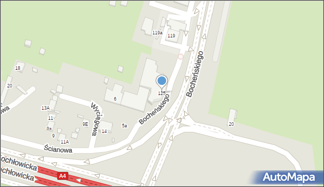 Katowice, Bocheńskiego Feliksa, 125, mapa Katowic