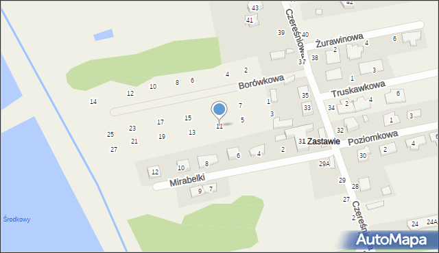 Kazimierów, Borówkowa, 11, mapa Kazimierów