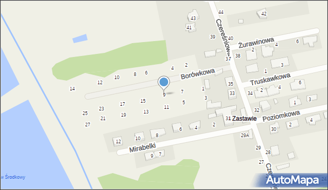 Kazimierów, Borówkowa, 9, mapa Kazimierów