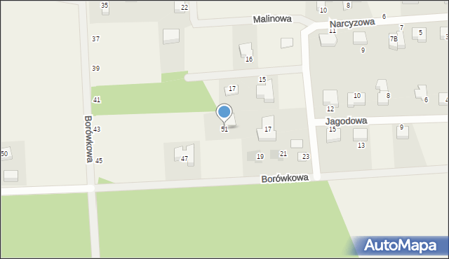 Kębłowo, Borówkowa, 51, mapa Kębłowo