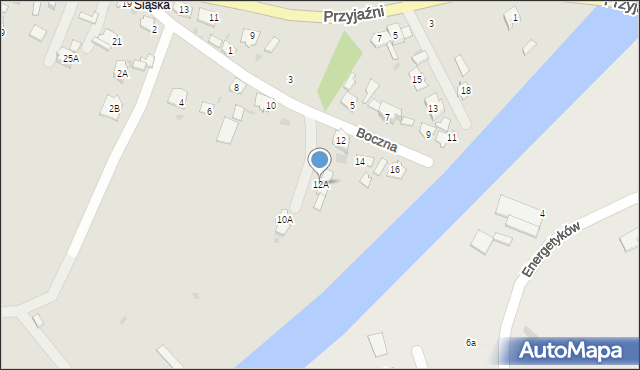 Kędzierzyn-Koźle, Boczna, 12A, mapa Kędzierzyna-Koźle