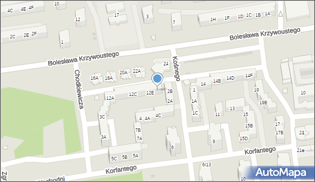 Kędzierzyn-Koźle, Bolesława Krzywoustego, 12F, mapa Kędzierzyna-Koźle