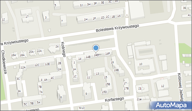 Kędzierzyn-Koźle, Bolesława Krzywoustego, 14D, mapa Kędzierzyna-Koźle