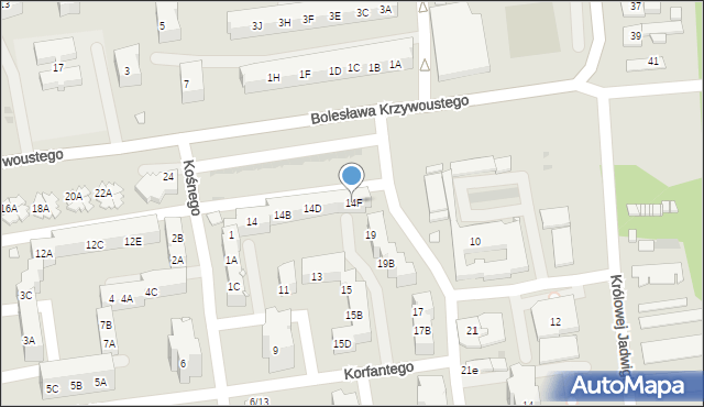 Kędzierzyn-Koźle, Bolesława Krzywoustego, 14F, mapa Kędzierzyna-Koźle