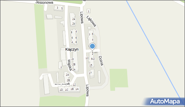 Kiączyn, Boczna, 2, mapa Kiączyn