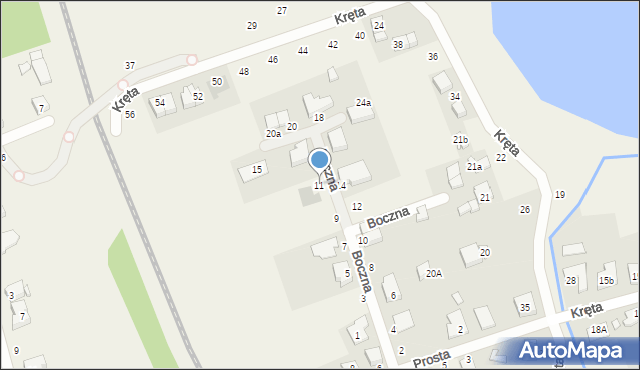 Kiekrz, Boczna, 11, mapa Kiekrz