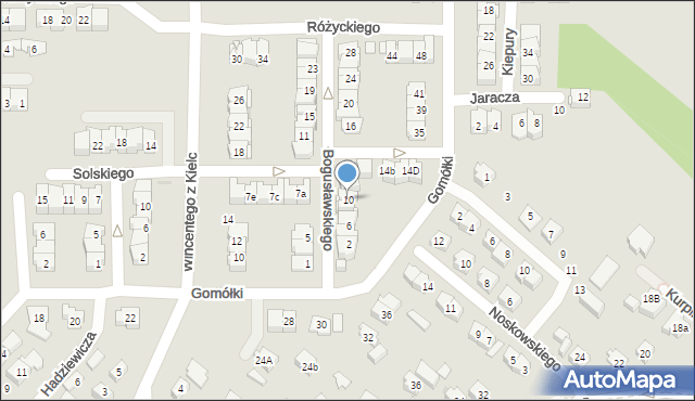 Kielce, Bogusławskiego Wojciecha, 10, mapa Kielc