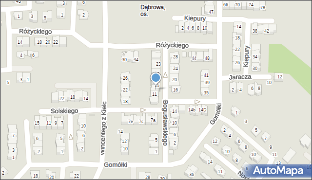 Kielce, Bogusławskiego Wojciecha, 13, mapa Kielc