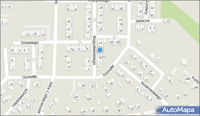 Kielce, Bogusławskiego Wojciecha, 6, mapa Kielc