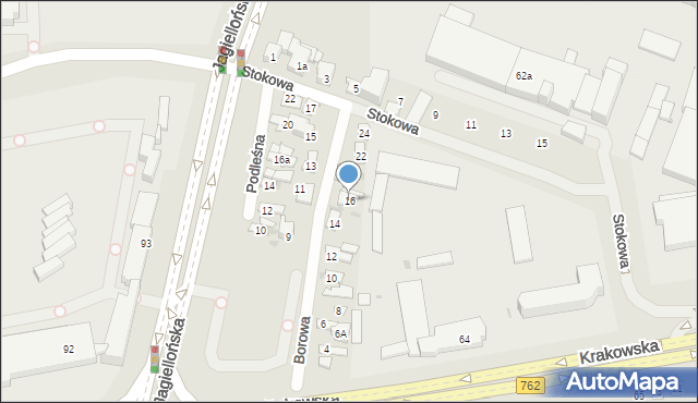 Kielce, Borowa, 16, mapa Kielc