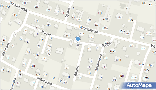 Kiełczów, Boczna, 6b, mapa Kiełczów