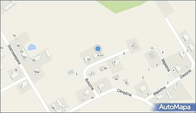 Kiełpino, Boczna, 7, mapa Kiełpino