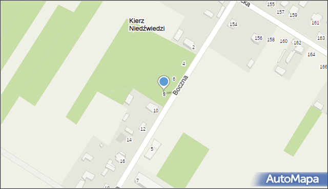 Kierz Niedźwiedzi, Boczna, 8, mapa Kierz Niedźwiedzi