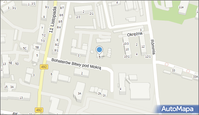 Kłobuck, Bohaterów Bitwy pod Mokrą, 5, mapa Kłobuck