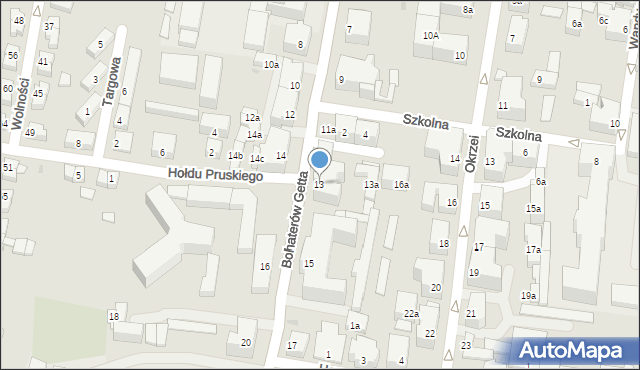 Kłodzko, Bohaterów Getta, 13, mapa Kłodzka