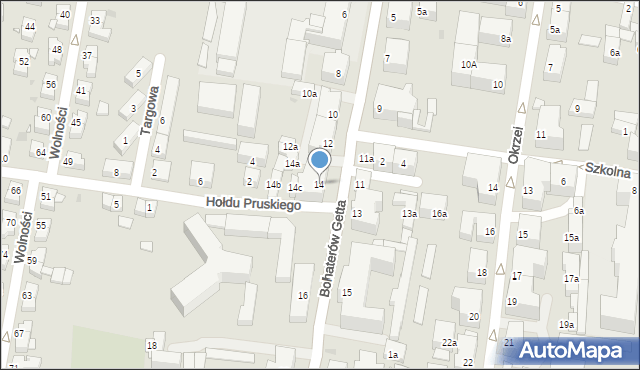 Kłodzko, Bohaterów Getta, 14, mapa Kłodzka