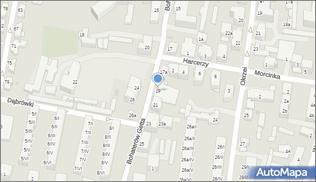 Kłodzko, Bohaterów Getta, 19, mapa Kłodzka