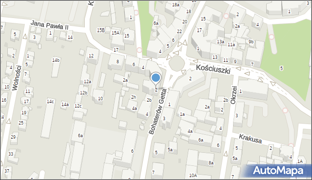 Kłodzko, Bohaterów Getta, 2, mapa Kłodzka