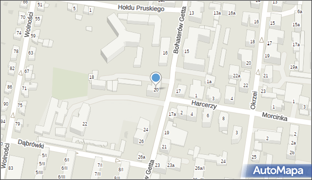 Kłodzko, Bohaterów Getta, 20, mapa Kłodzka