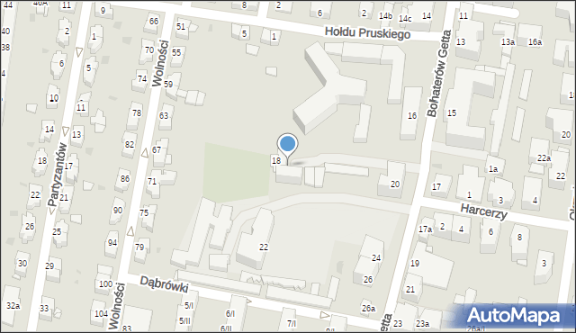 Kłodzko, Bohaterów Getta, 20a, mapa Kłodzka