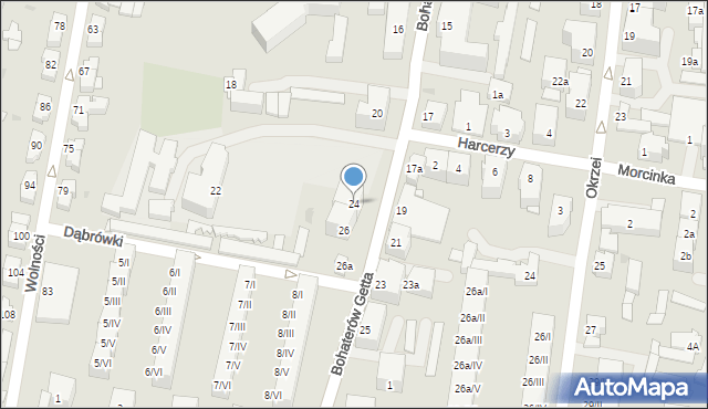 Kłodzko, Bohaterów Getta, 24, mapa Kłodzka