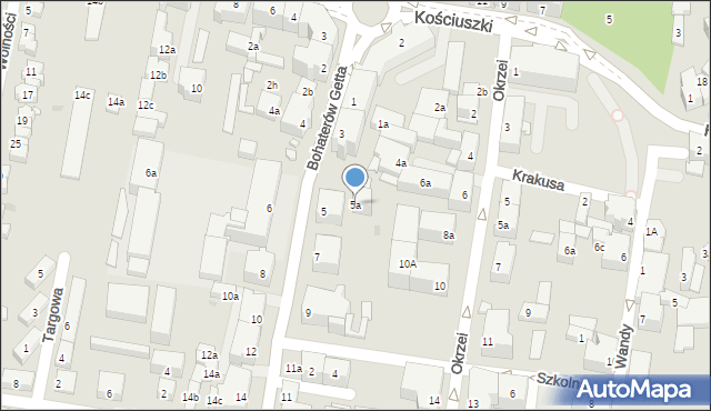 Kłodzko, Bohaterów Getta, 5a, mapa Kłodzka