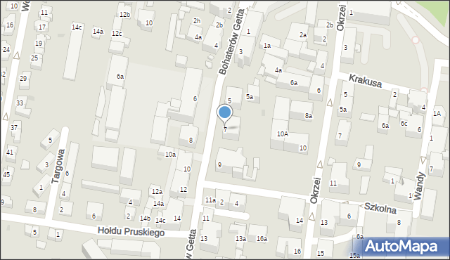 Kłodzko, Bohaterów Getta, 7, mapa Kłodzka