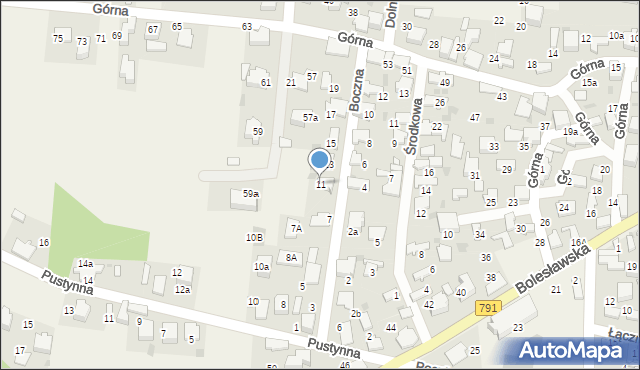 Klucze, Boczna, 11, mapa Klucze